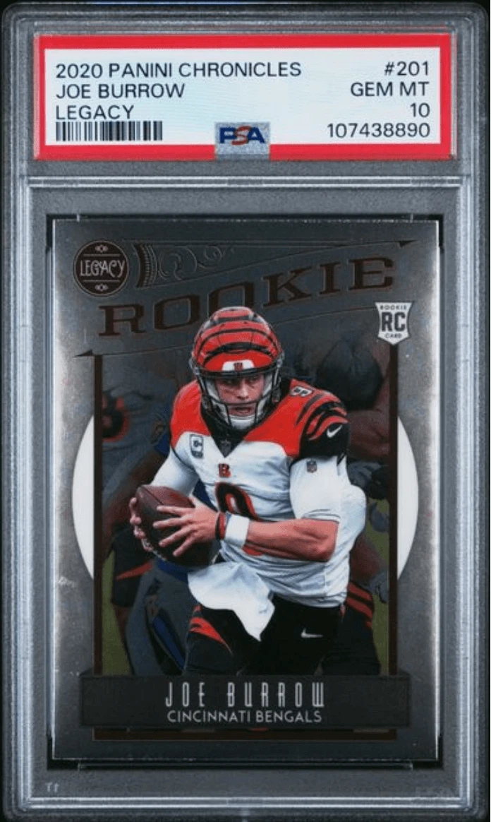Graded 2020 Panini Chronicles Joe Burrow #201 Legacy Rookie Card PSA 10