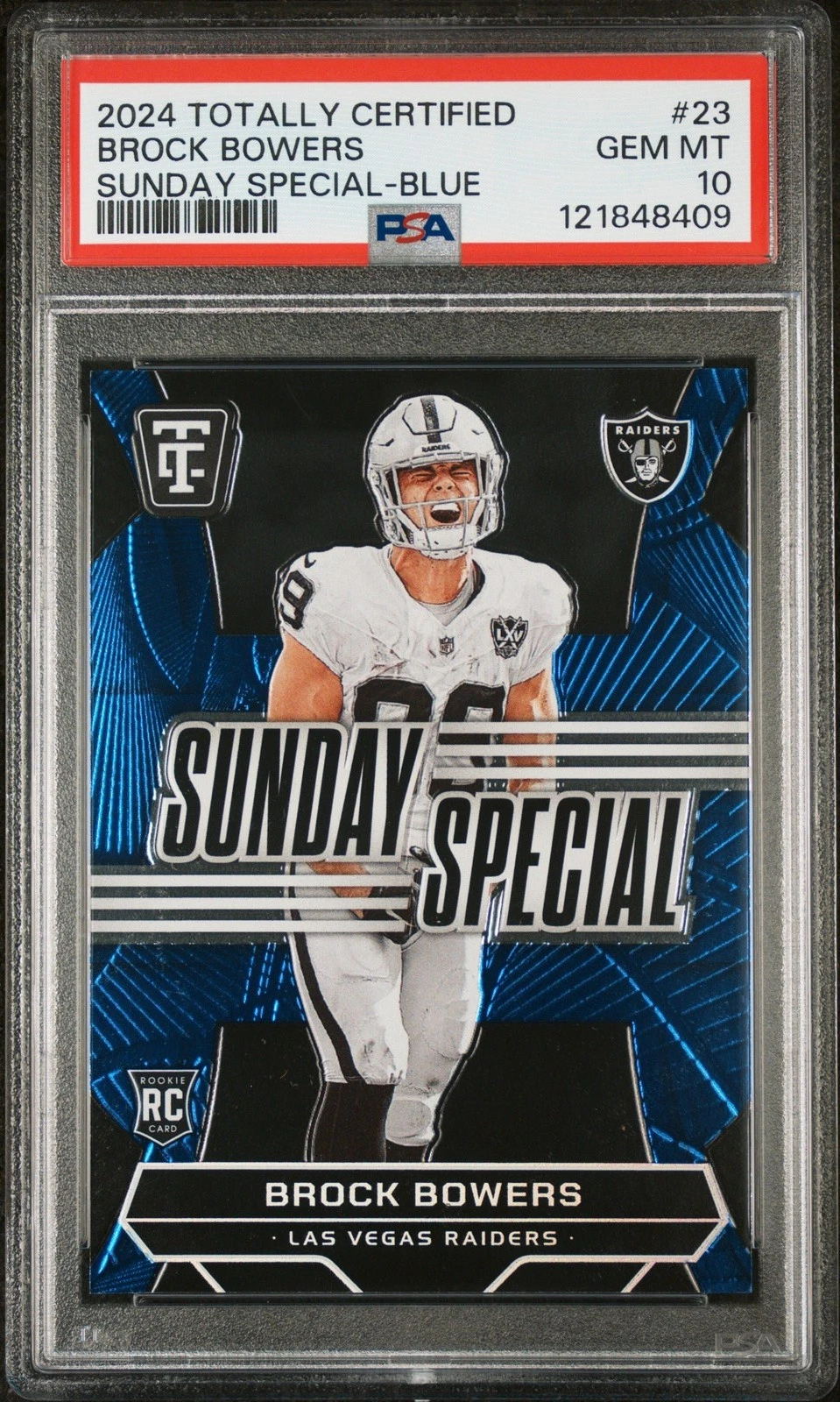 Graded 2024 Totally Certified Brock Bowers #23 Blue /199 RC Card PSA 10