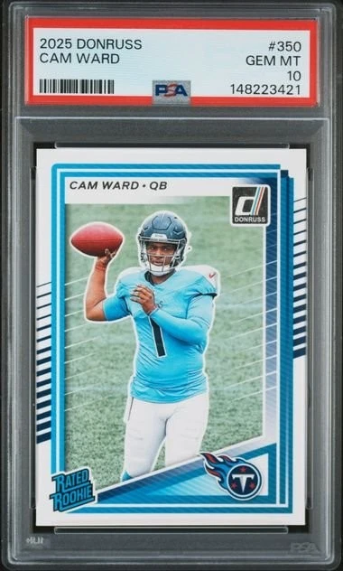 Graded 2025 Panini Donruss Cam Ward #350 Rookie RC Card PSA 10 Gem Mint