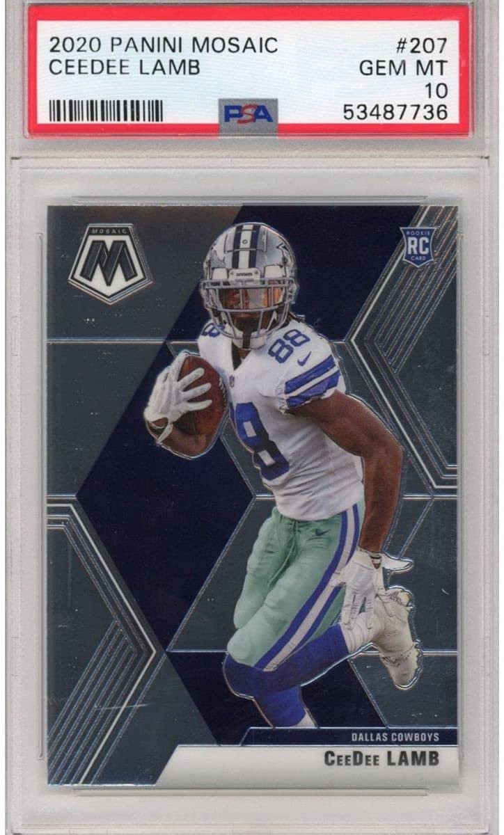 Graded 2020 Panini Mosaic CeeDee Lamb #207 Rookie RC Football Card PSA 10