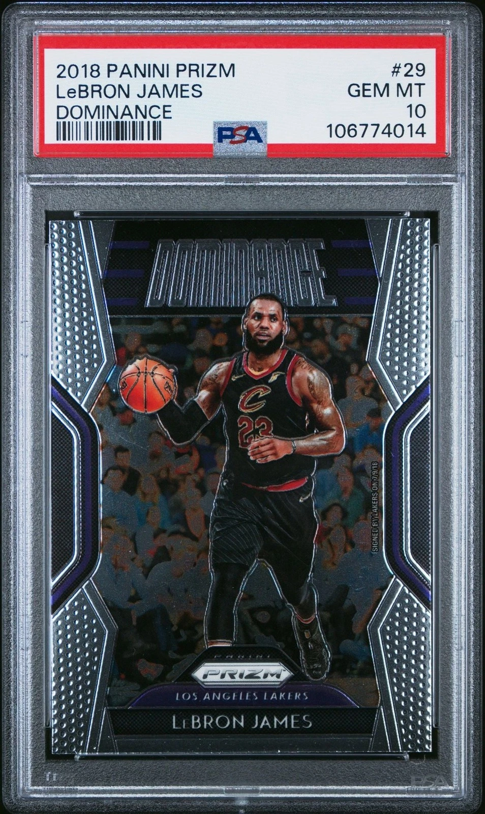 Graded 2018 Panini Prizm LeBron James #29 Dominance Card PSA 10 Gem Mint