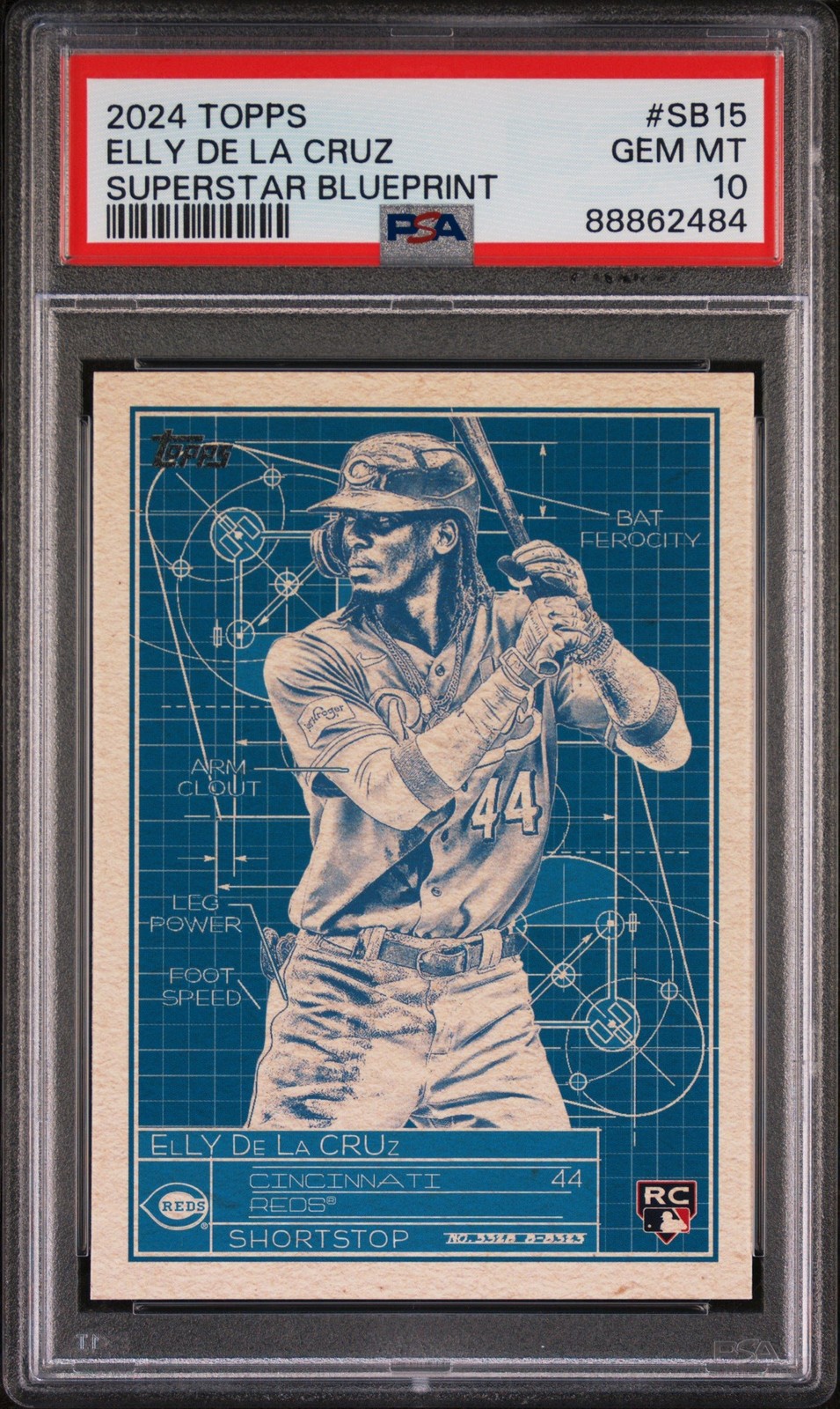 Graded 2024 Topps Elly De La Cruz #SB15 Superstar BP RC Card PSA 10 Gem