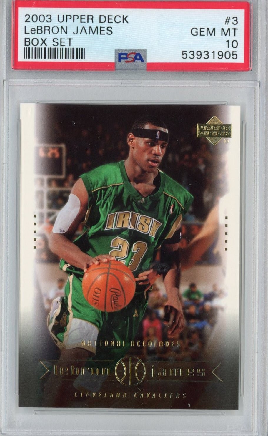 Graded 2003 UD LeBron James #3 Box Set Rookie RC Basketball Card PSA 10