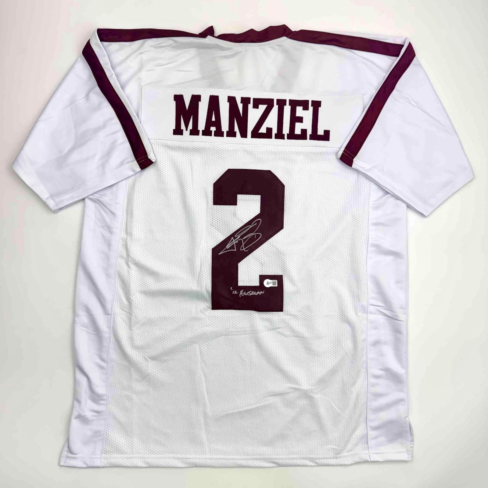 Autographed/Signed Johnny Manziel 12 Heisman Texas A&M White Jersey JSA COA