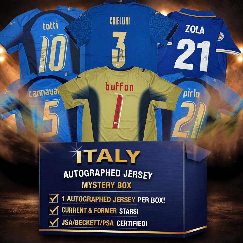 Italy Soccer Autographed/Signed Jersey Mystery Box with PSA JSA BAS COA