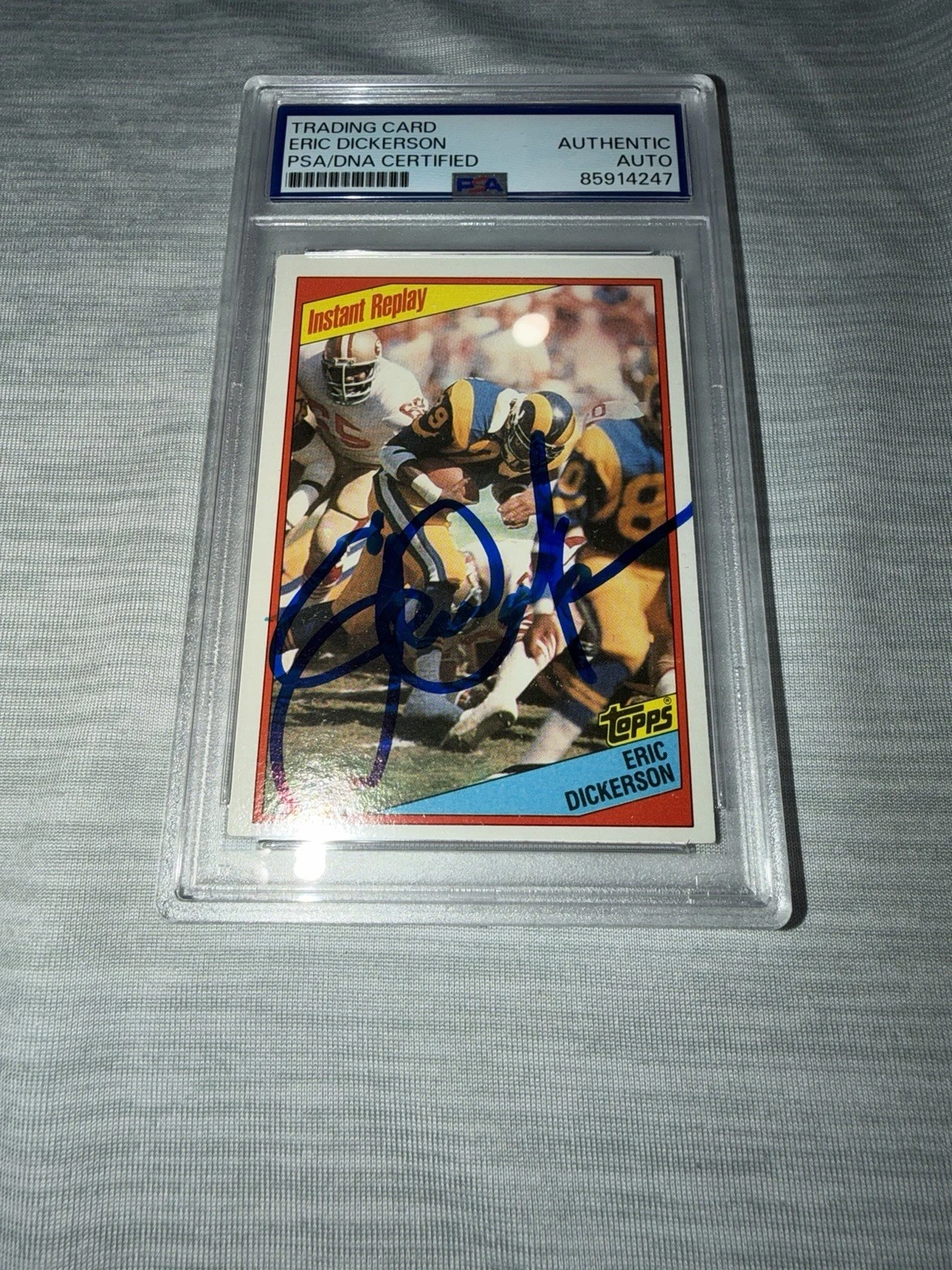 Eric Dickerson Signed 1984 Topps Instant Replay Trading Card NFL HOF PSA/DNA