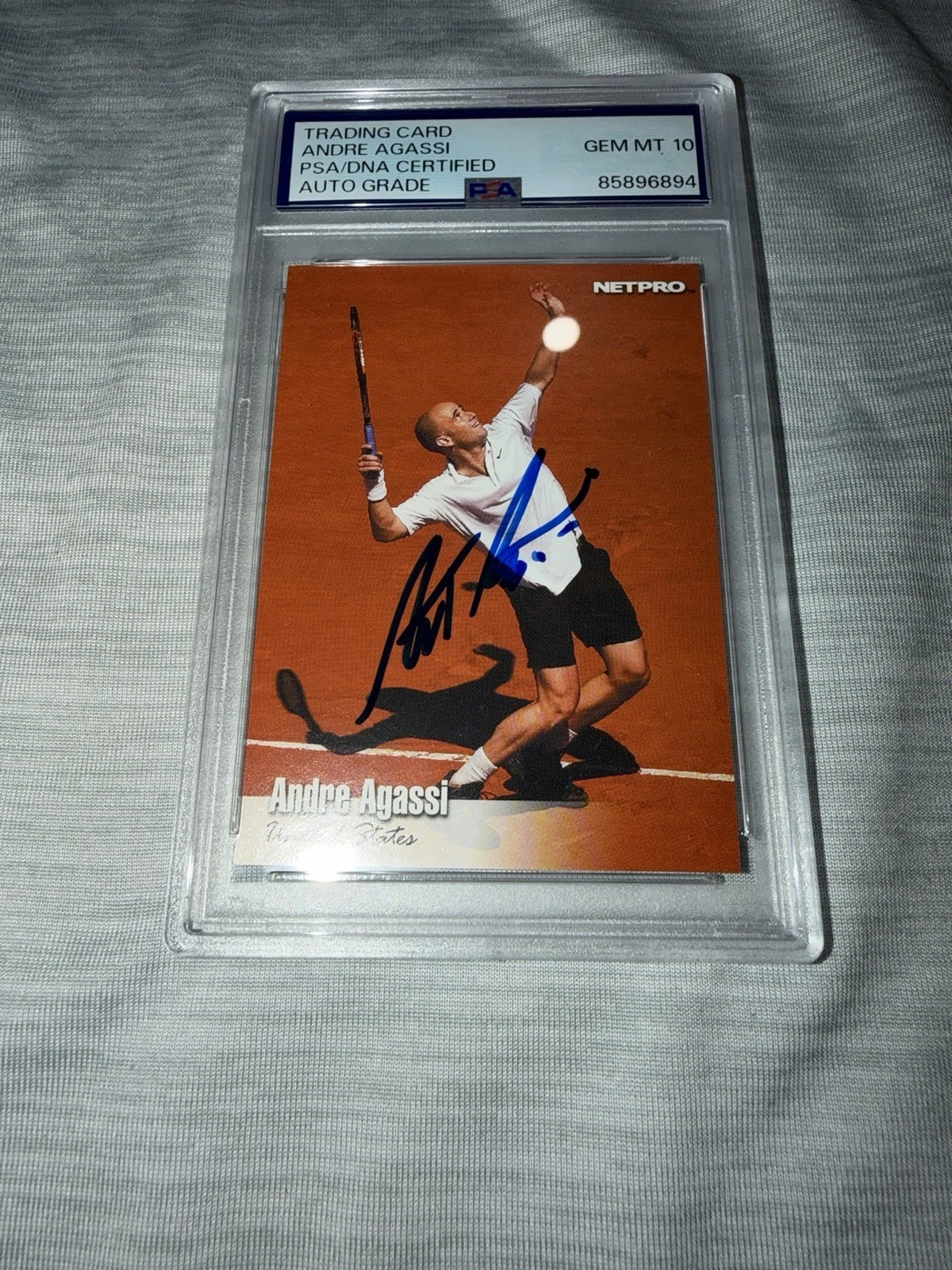 Andre Agassi Signed 2003 Net Pro Trading Card All Time Legend Gem 10 PSA/DNA