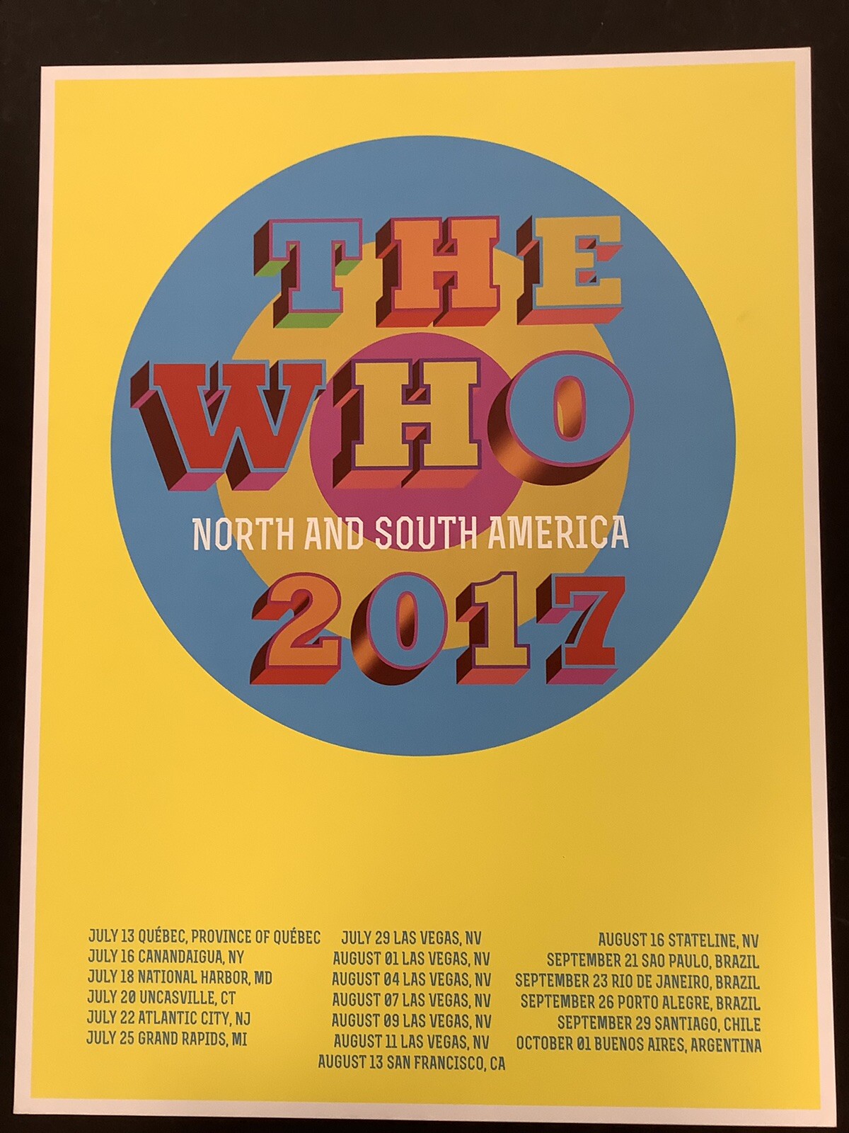 The Who Poster 2014 North & South America Tour Coachella Great Colors Las Vegas