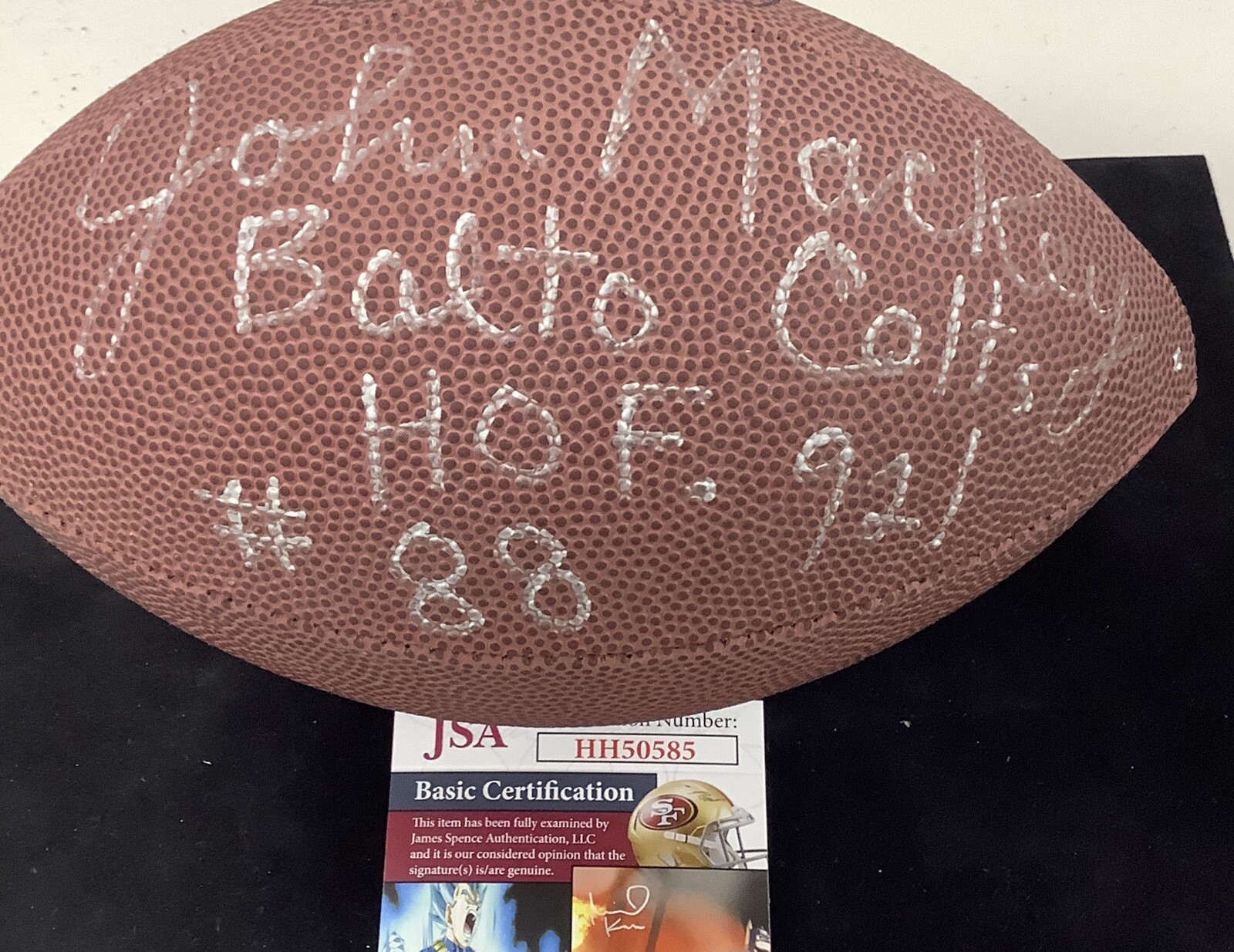 John Mackey Signed Football Mini Football Wilson Colts Auto HOF 92 Inscrip JSA
