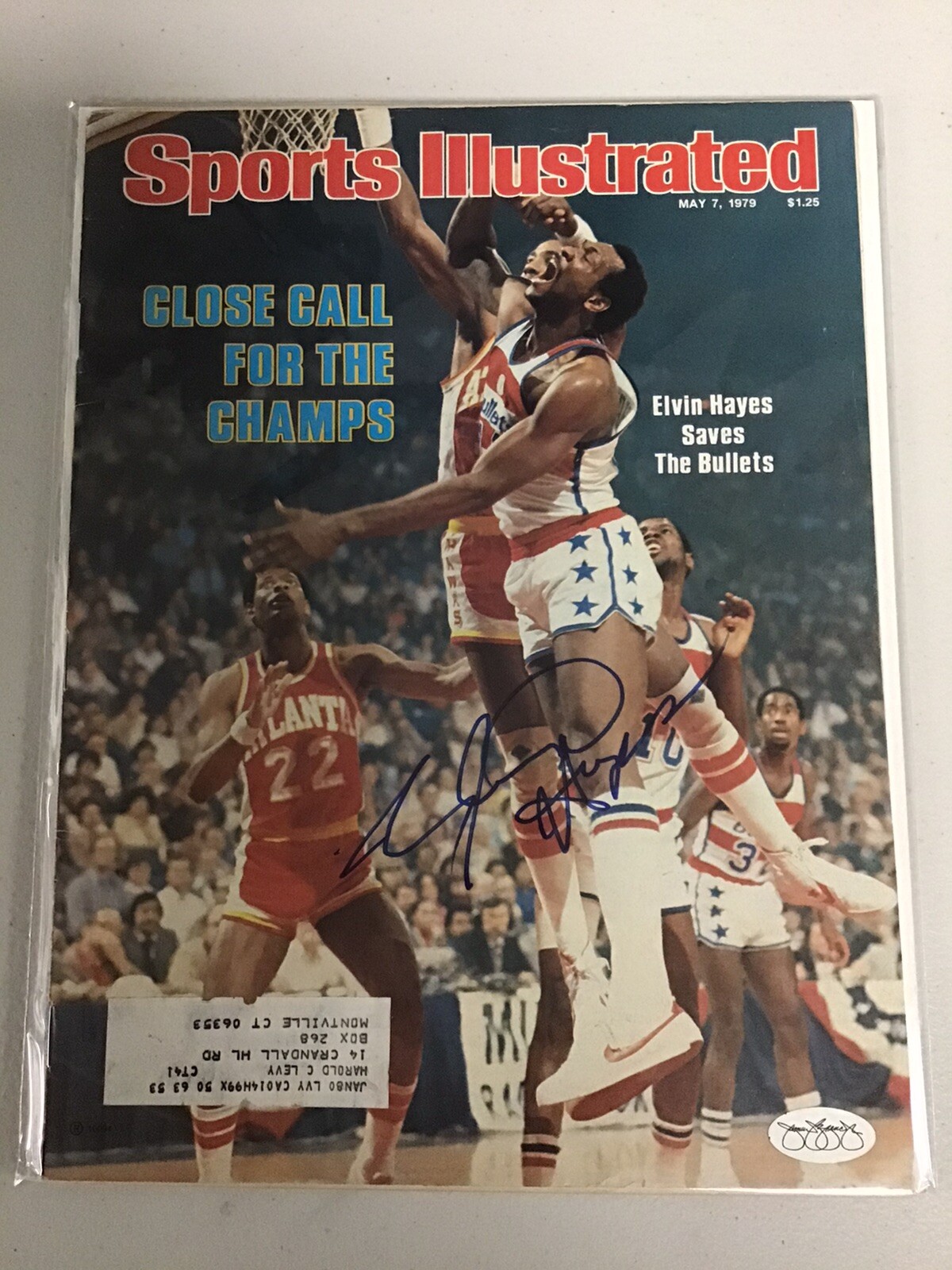 Elvin Hayes Signed Sports Illustrated Mag Basketball Bullets HOF Auto JSA 5/7/79
