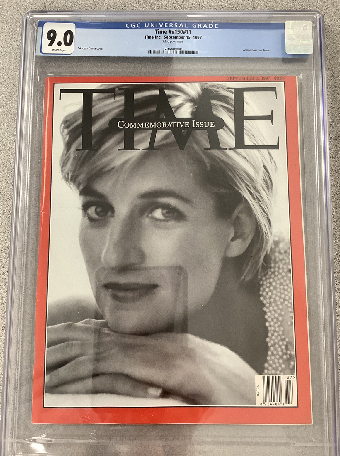 Princess Diana Spencer Time Mag 9/15/97 CGC 9.0 Commemorative Issue No Label
