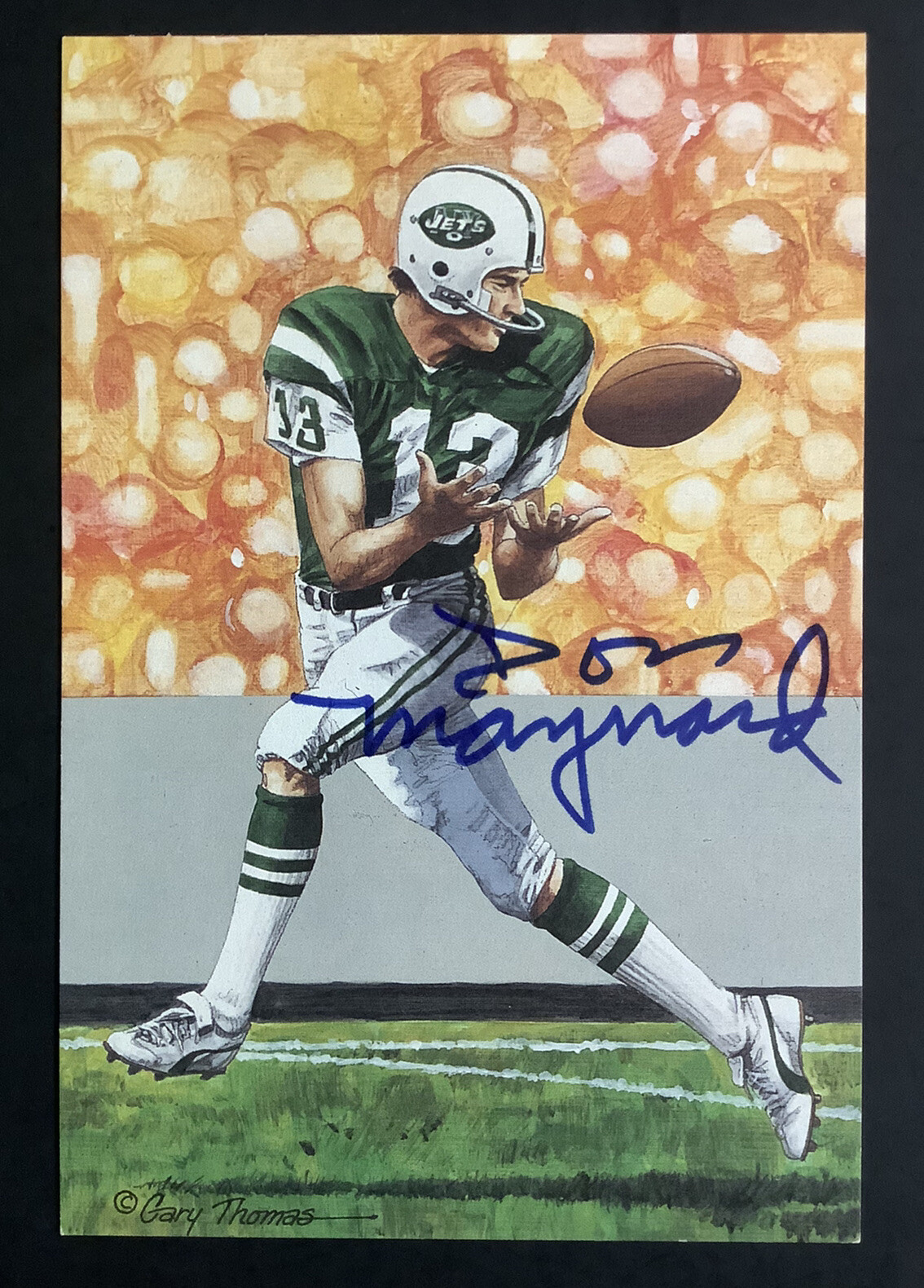 Don Maynard Signed GLAC Goal Line Art Card Football Jets Autograph HOF JSA 1