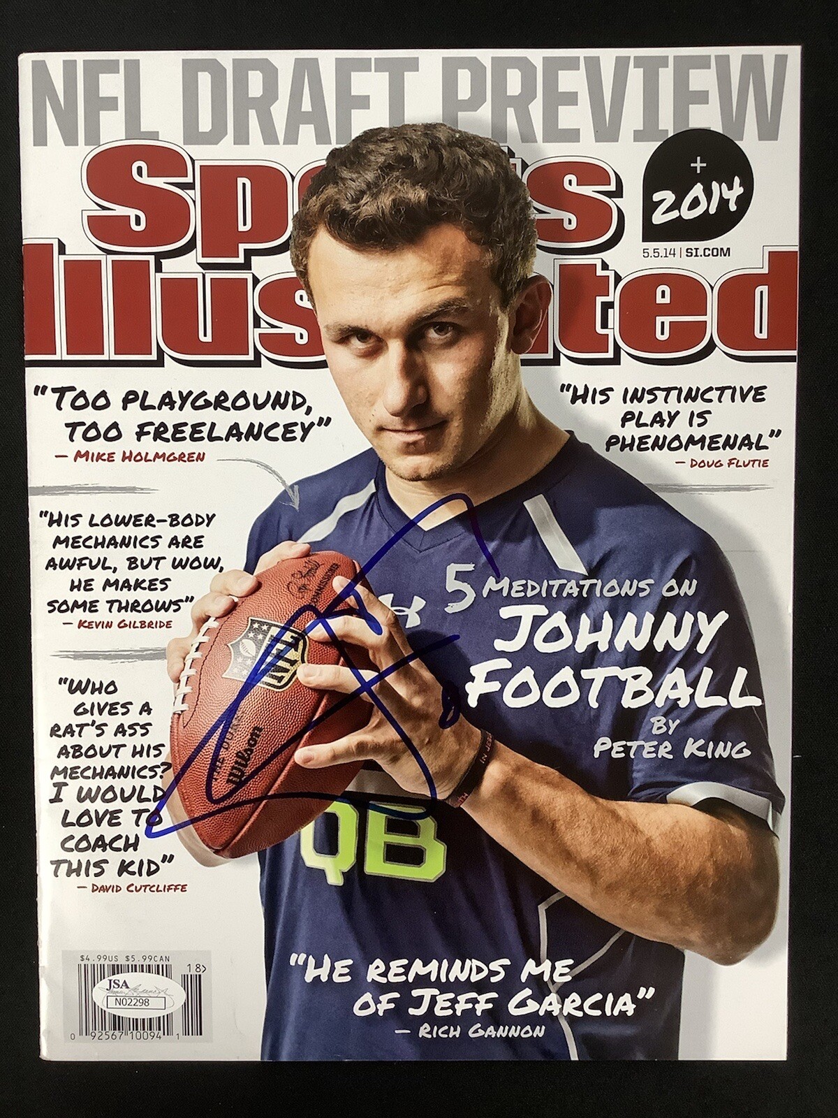 Johnny Manziel Sports Illustrated Mag 5/5/14 No Label Heisman Auto  Football JSA