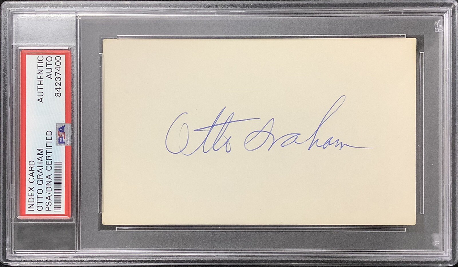 Otto Graham Signed Index Card Football HOF Cleveland Browns Autograph PSA/DNA