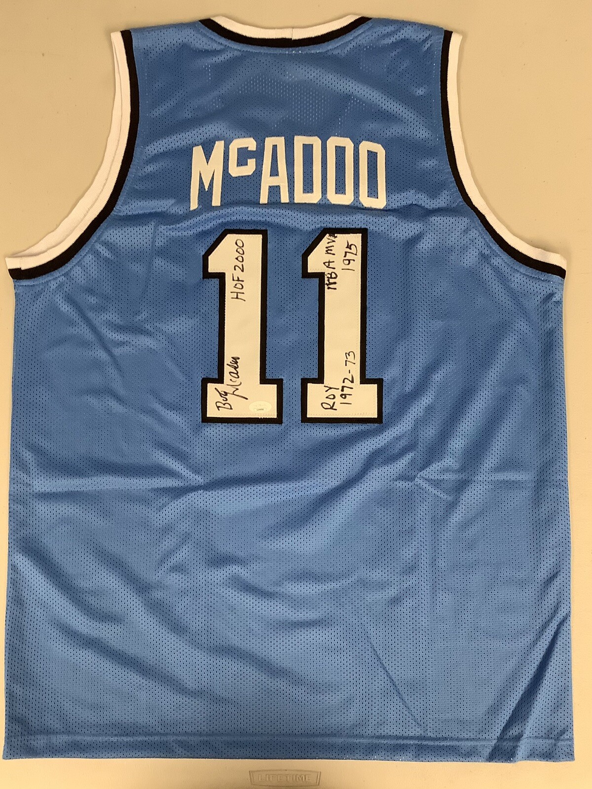 Bob McAdoo Signed Jersey #11 Basketball Buffalo Braves Autograph STATS HOF JSA 2