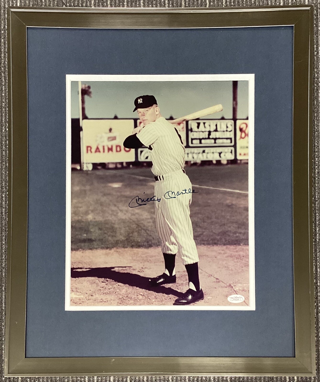Mickey Mantle Signed Photo 11x14 NY Yankees Spring Training Auto HOF Framed JSA