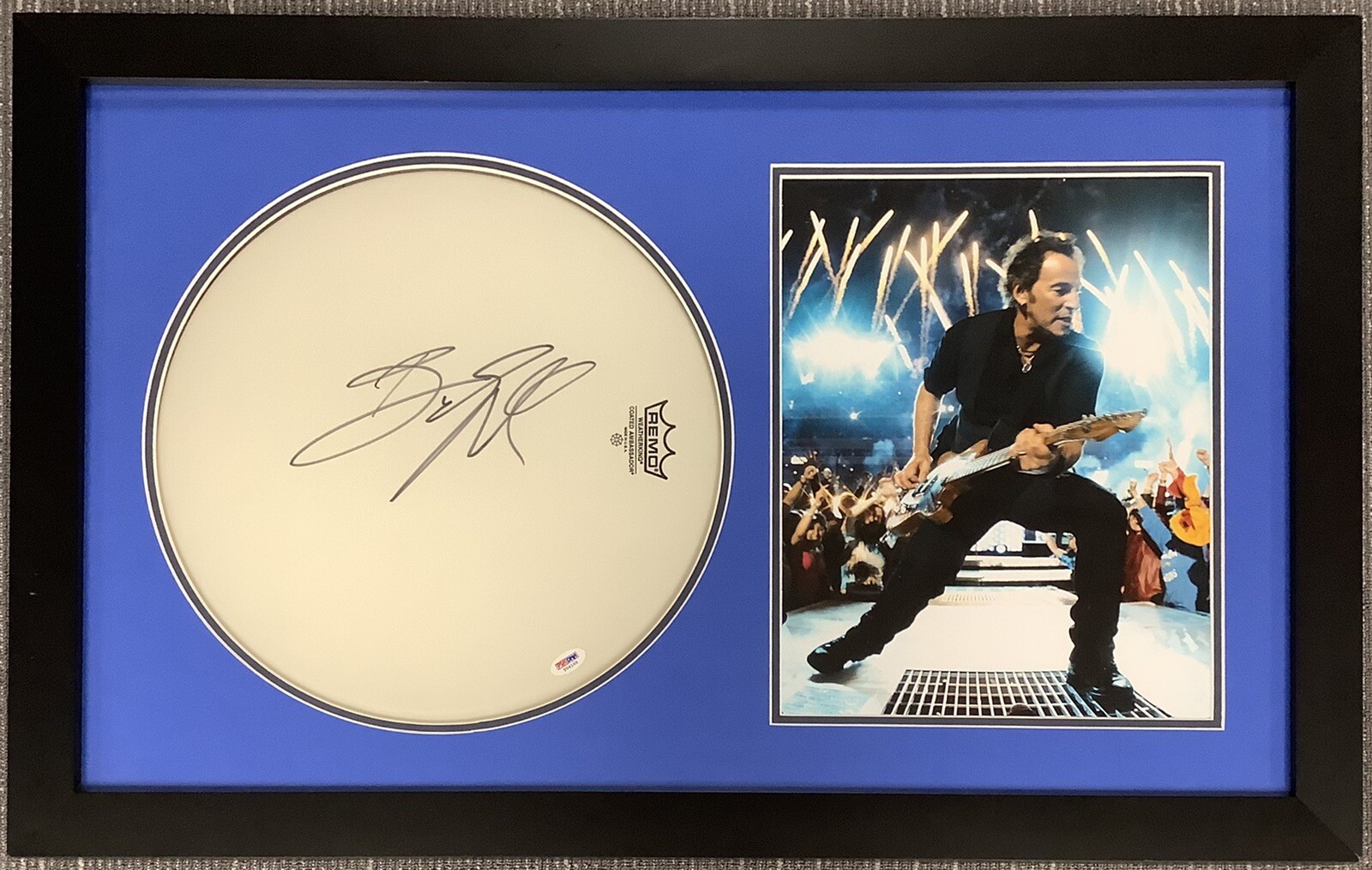 Bruce Springsteen Signed Drumhead The Boss E Street Rock HOF Framed JSA PSA/DNA