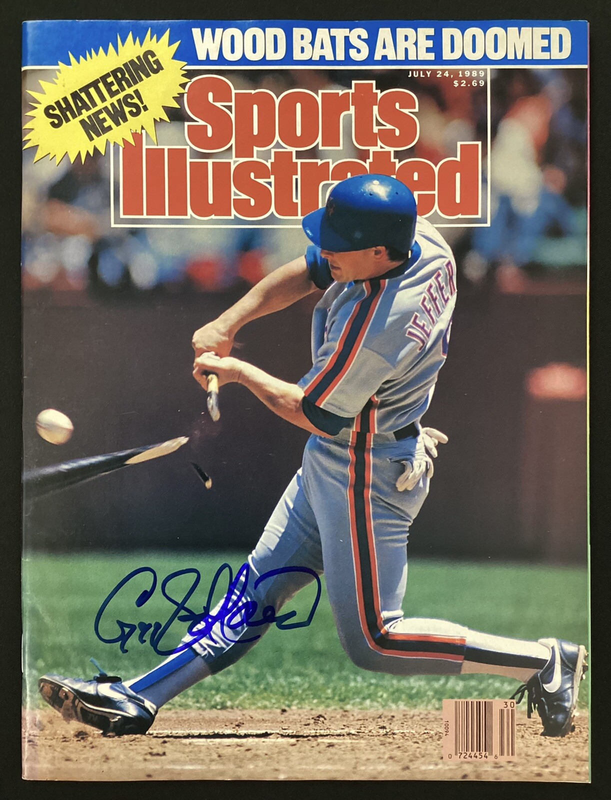 Gregg Jefferies Signed Sports Illustrated 7/24/89 No Label NY Mets Autograph JSA