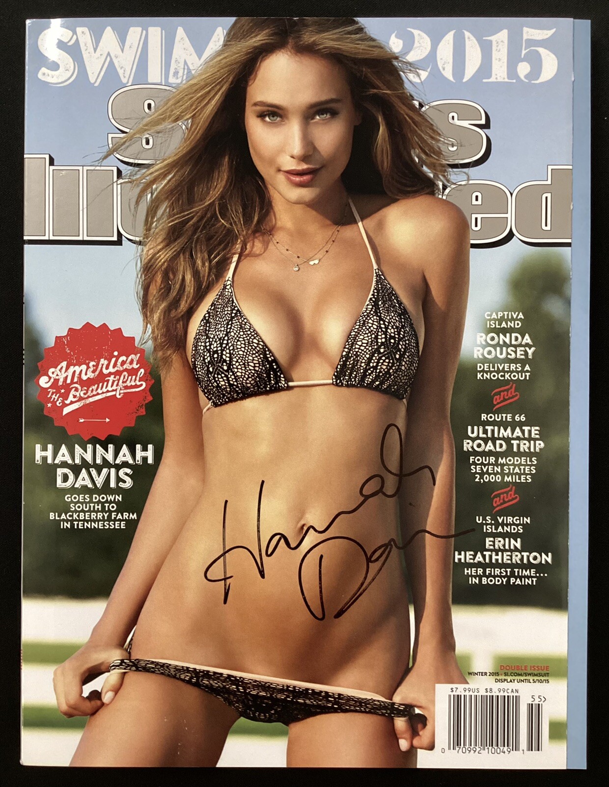 Hannah Davis Signed Sports Illustrated Winter 2015 Sexy Model No Label Auto JSA