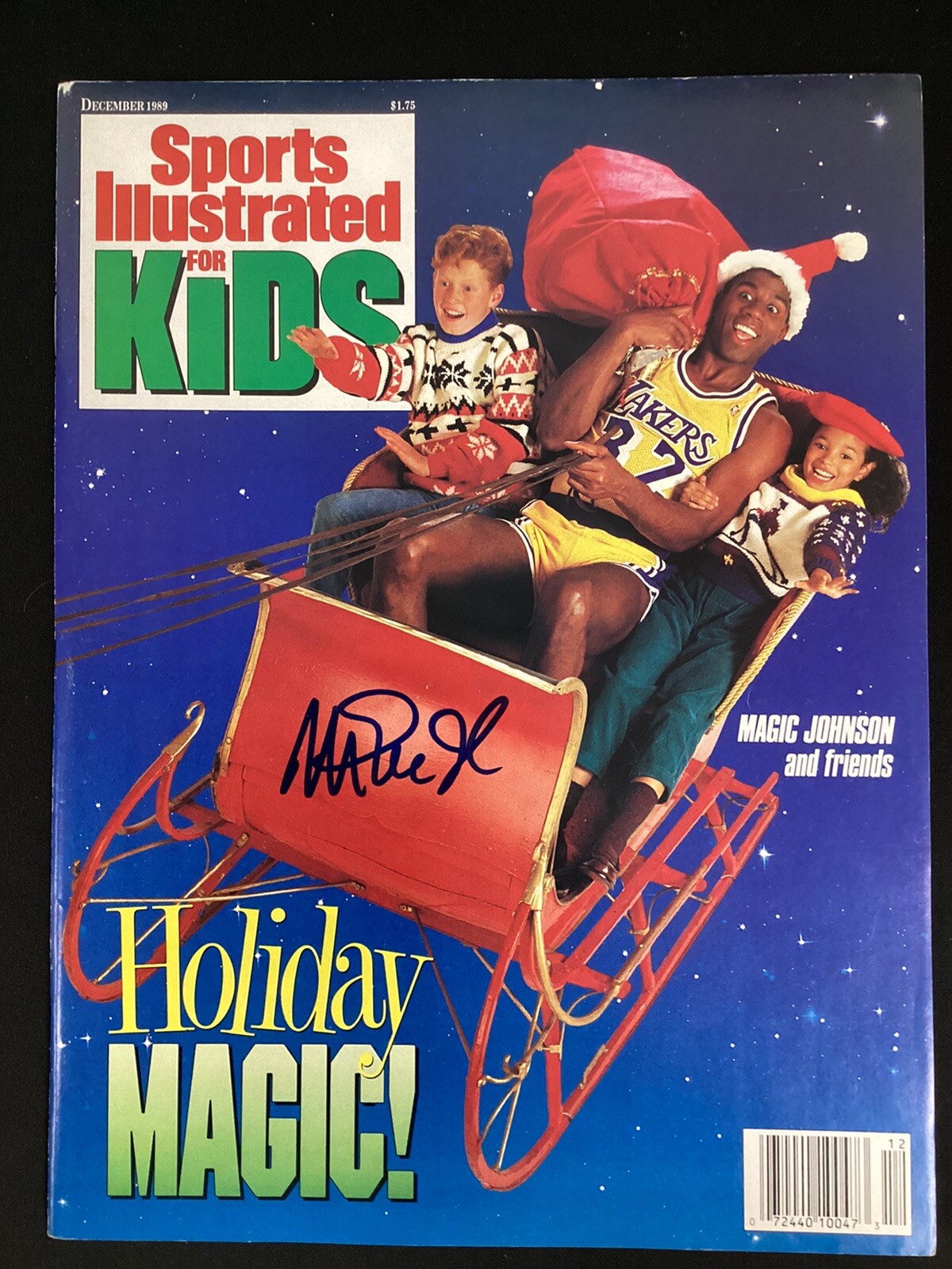 Magic Johnson Signed Sports Illustrated For Kids 12/1989 No Label Laker Auto BAS