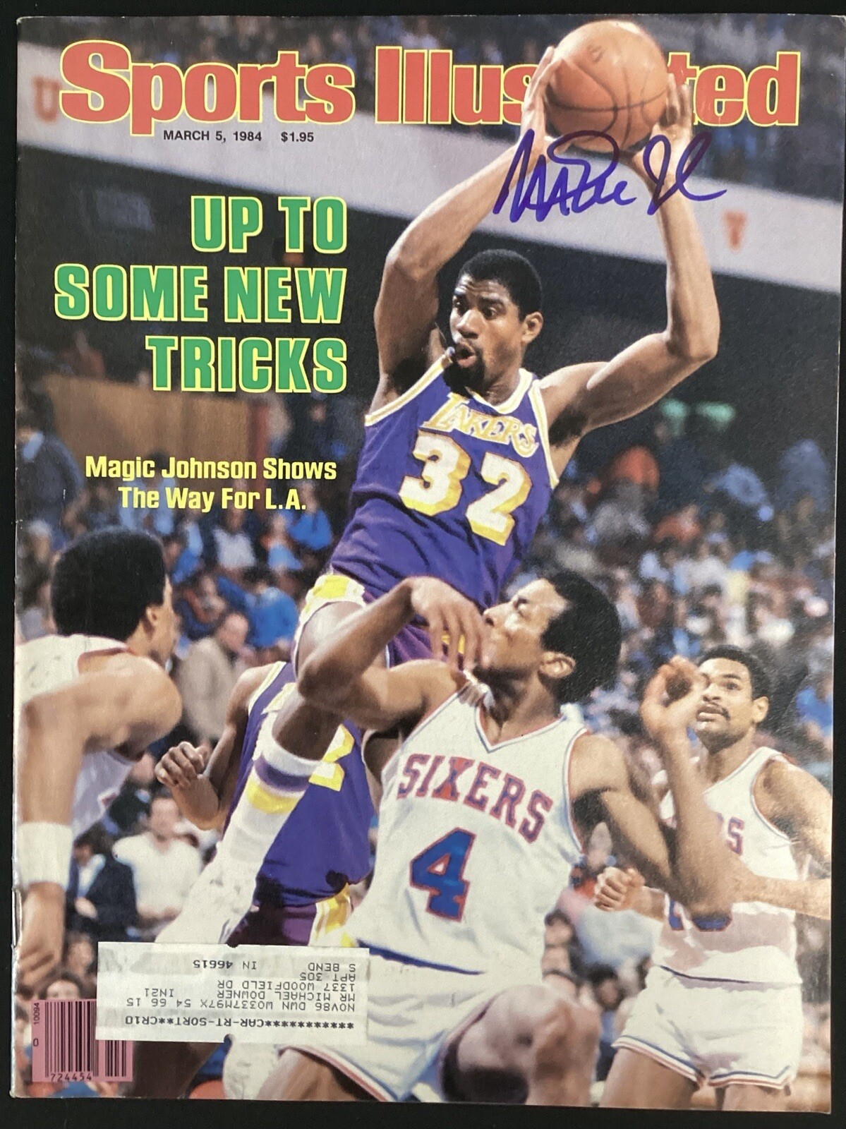 Magic Johnson Signed Sports Illustrated 3/5/84 LA Lakers Basketball Auto BAS