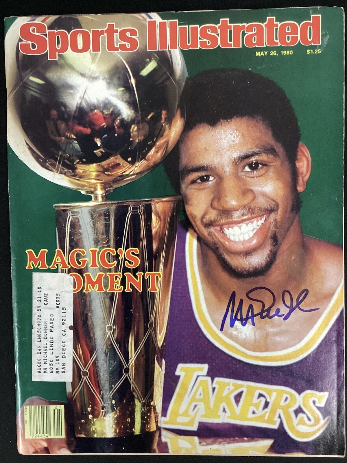 Magic Johnson Signed Sports Illustrated 5/26/80 LA Lakers Basketball Auto BAS