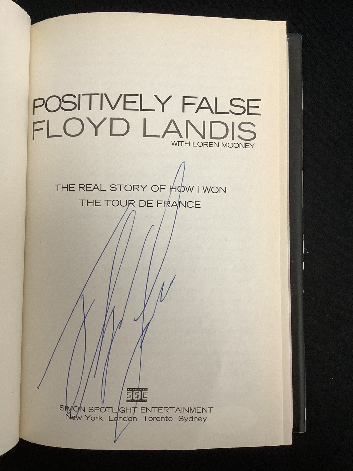 Floyd Landis￼ Signed Book Positively False Tour De France Bicycling￼ Auto JSA