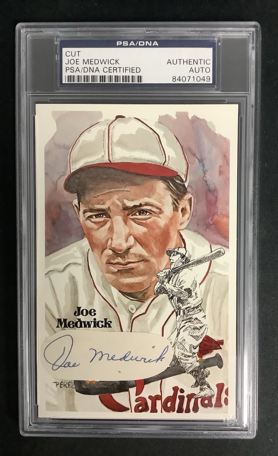 Joe Medwick Signed Perez Steele Postcard Cut Index Cardinals Autograph PSA/DNA