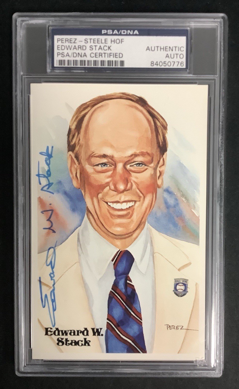 Ed Stack Signed Perez Steele Postcard Baseball President Autograph PSA/DNA #2