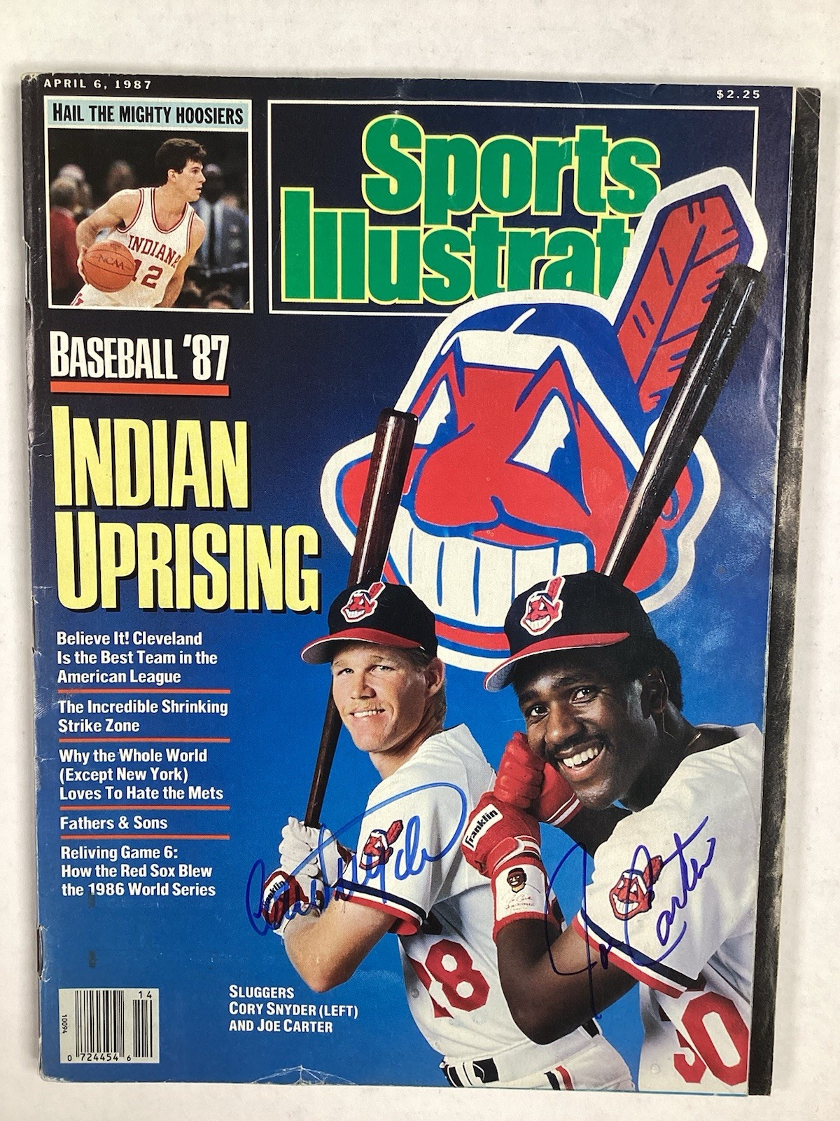 Joe Carter Cory Snyder Signed Sports Illustrated 4/6/87 Baseball Autograph JSA