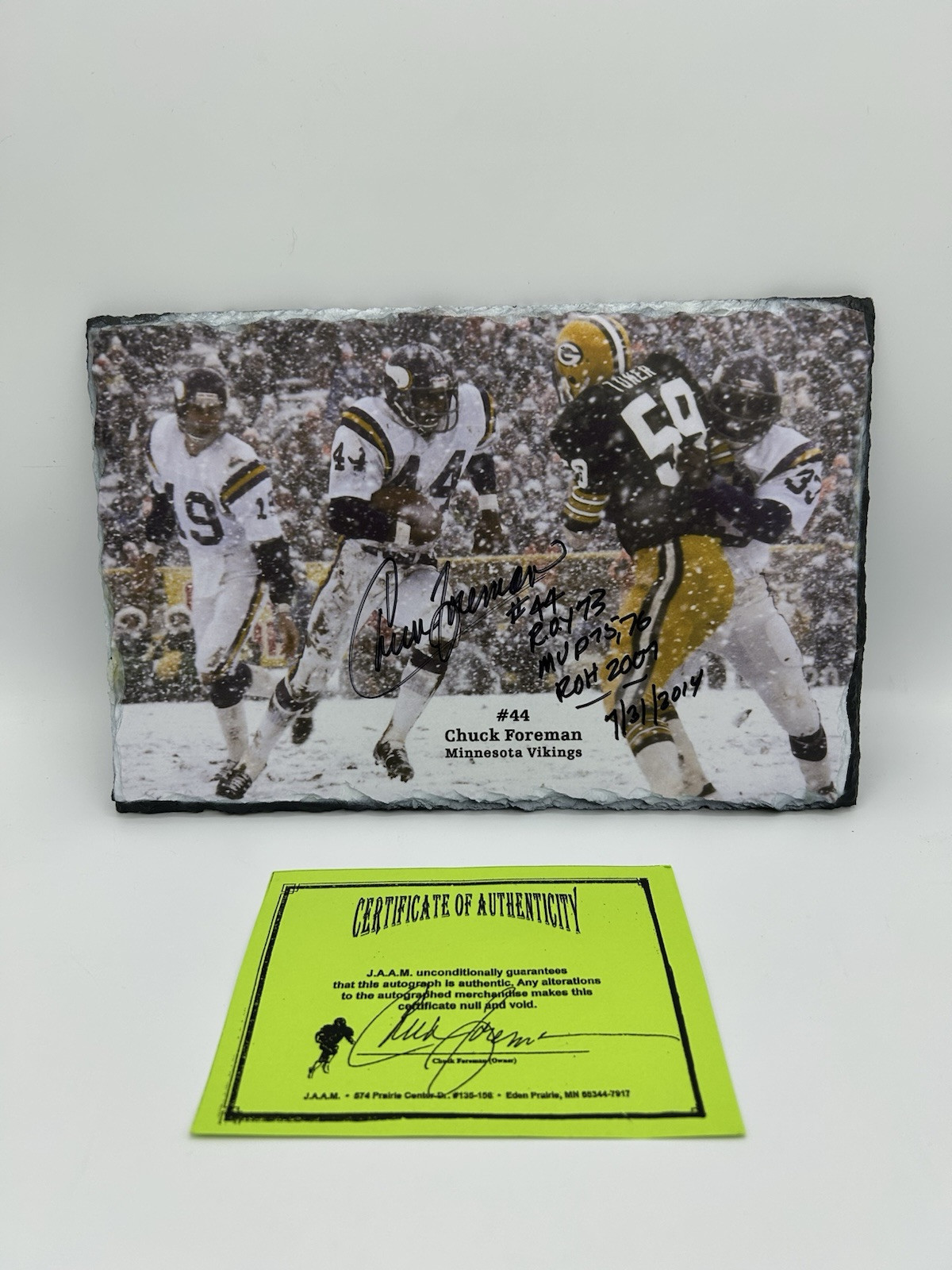 RARE CHUCK FOREMAN Autographed Picture Plaque MINNESOTA VIKINGS FOOTBALL NFL