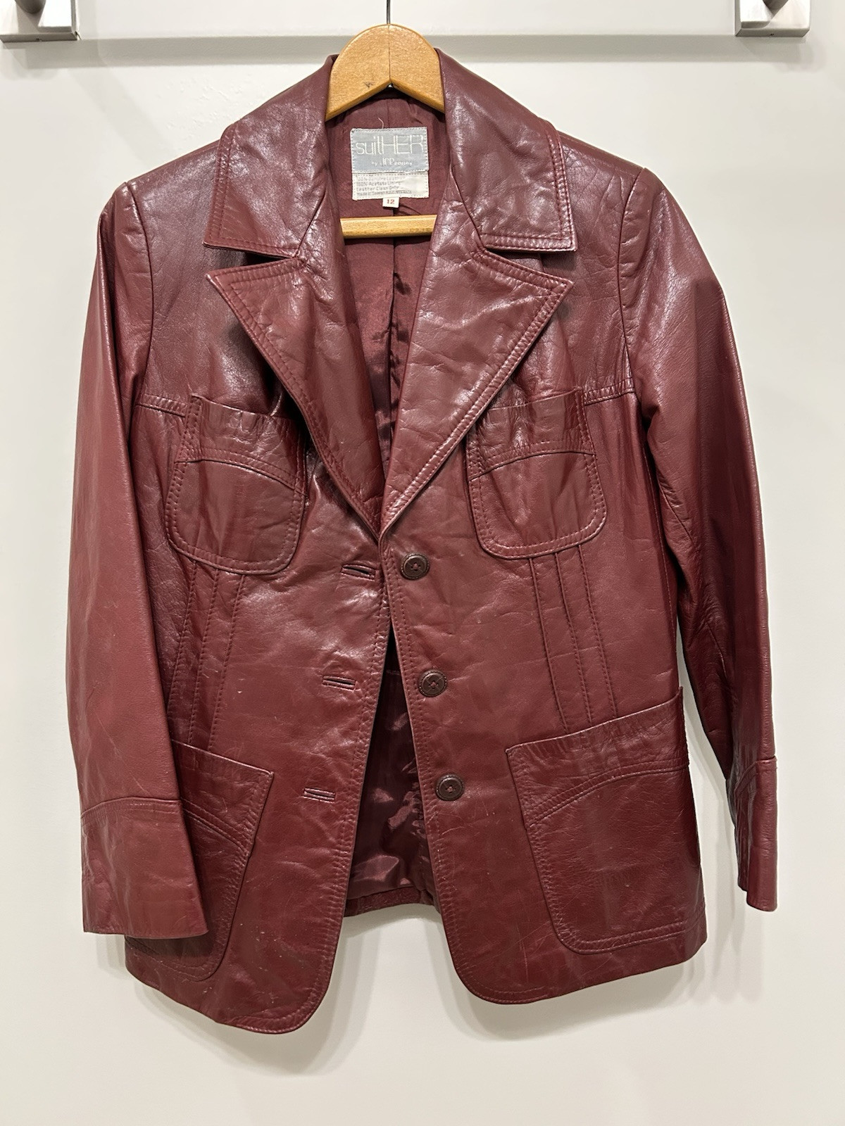 Vintage JCPenny Suither Leather Jacket Women Size 12