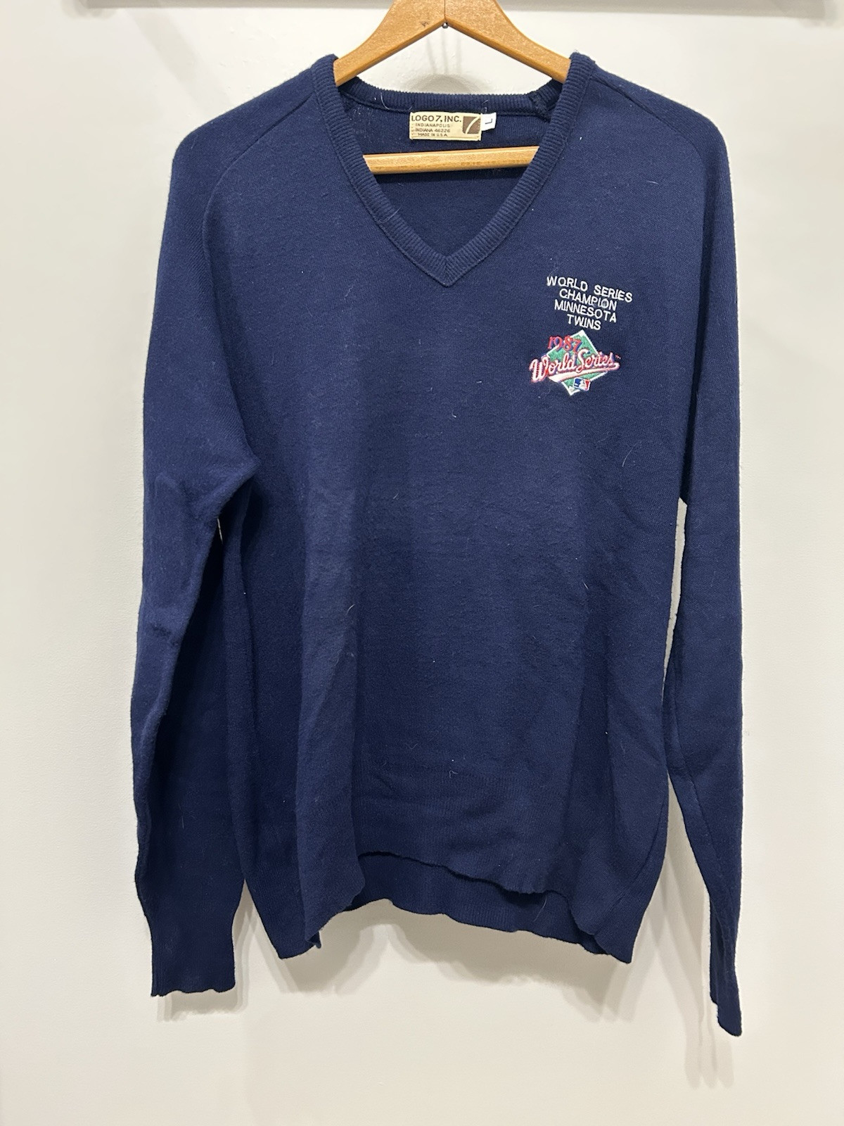 vintage 1987 world series champion minnesota twins sweater L rare puckett hrbek