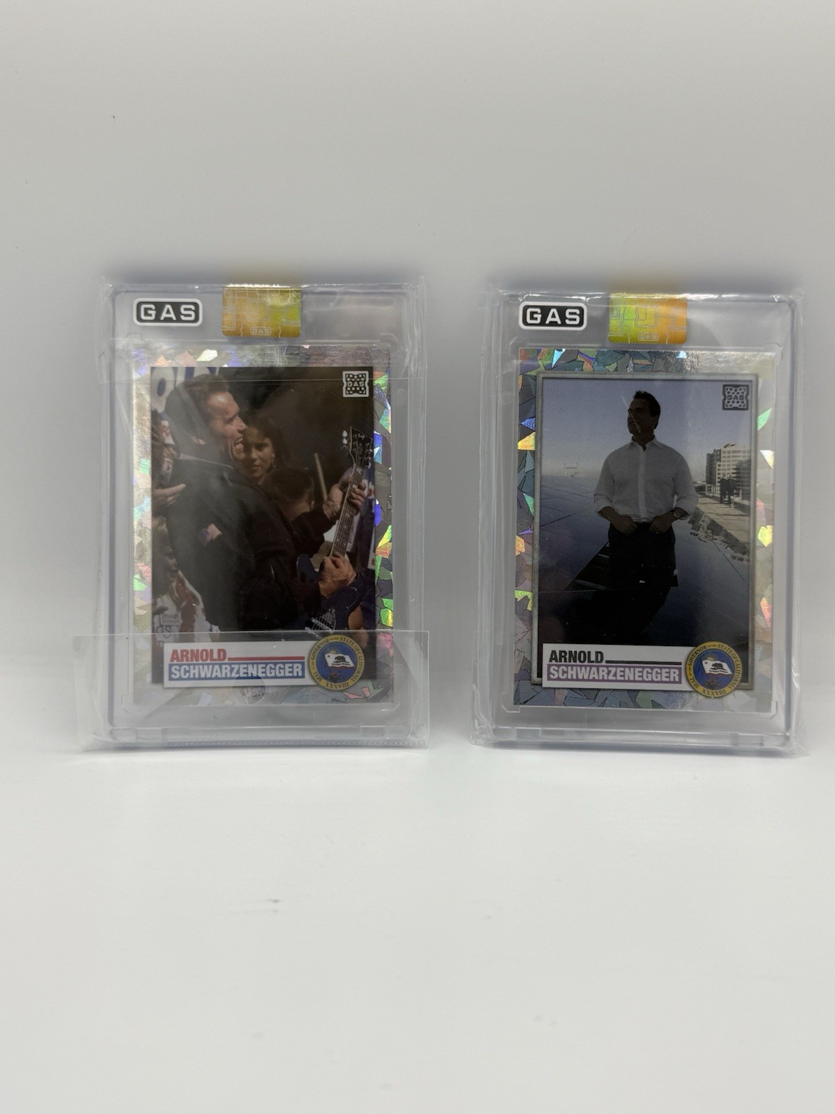 ARNOLD SCHWARZENEGGER GAS TRADING 2 CARD FOIL SET /100 - National Exclusive