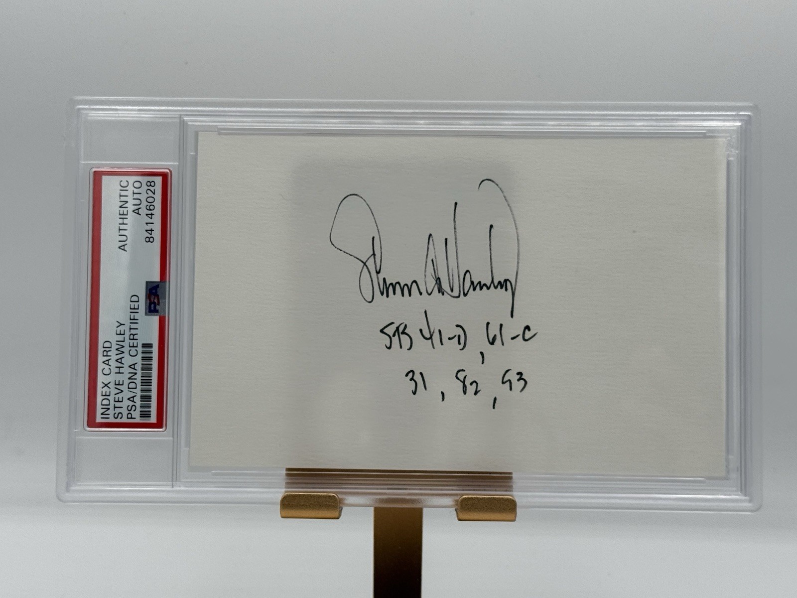 Steve Hawley signed autograph Index Card Astronaut & Professor PSA Slabbed