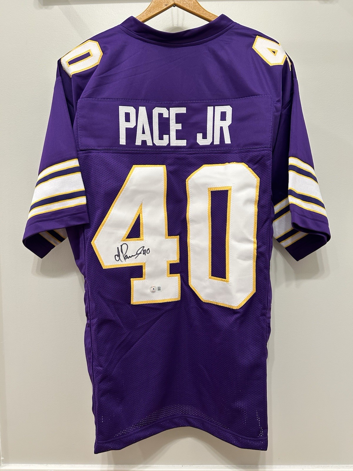 Ivan Pace Jr. Autographed Purple Pro-Style Jersey Minnesota Vikings Beckett