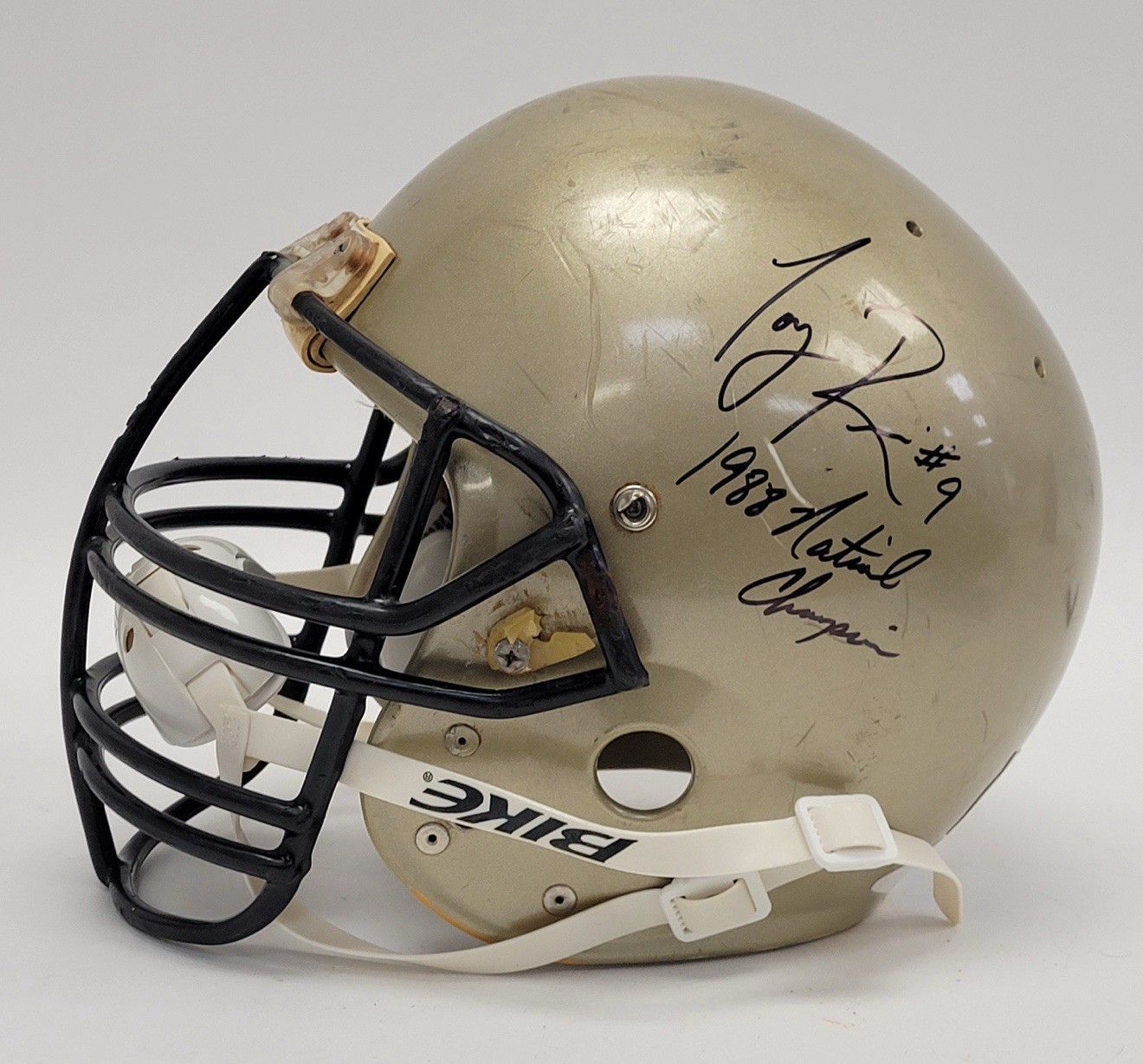 Tony Rice & Allen Pinkett Signed Notre Dame Game Used Helmet w/ Beckett & LOA