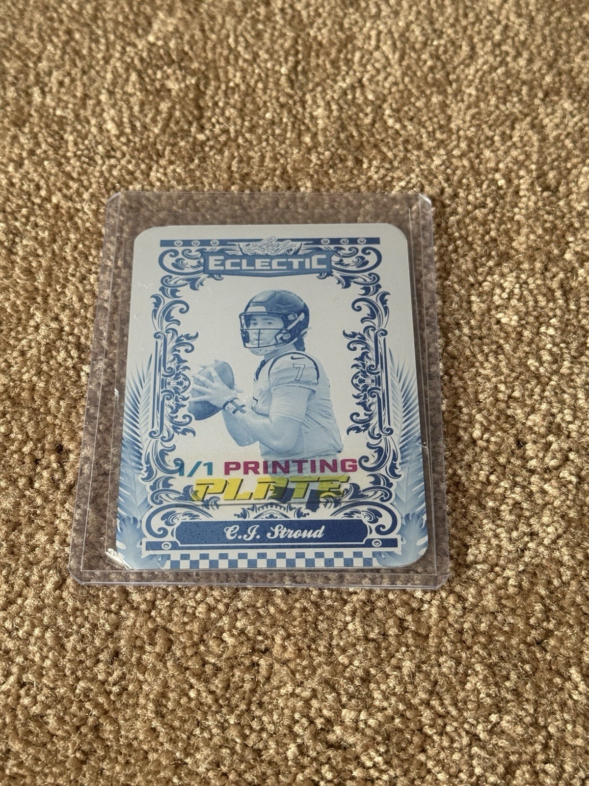 2024 Leaf Eclectic C.J. Stroud 1/1 Cyan Printing Plate Whatnot EB-21