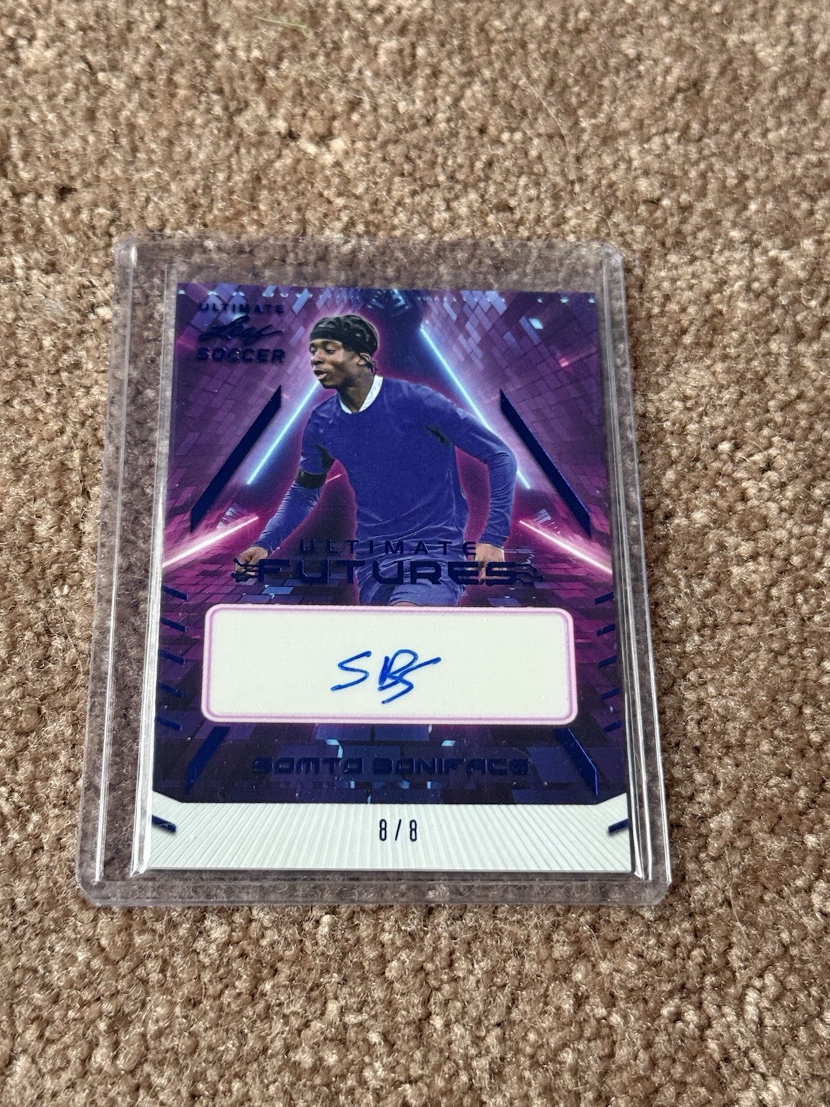 Somto Boniface 2022 Leaf Ultimate Soccer Futures Auto 8/8 RC