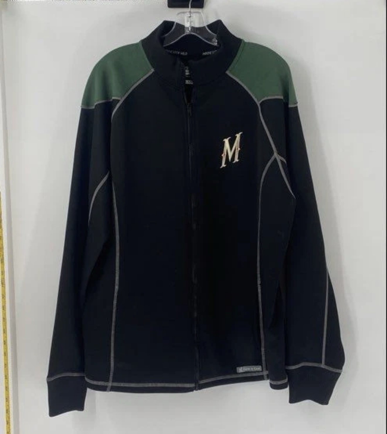 Minnesota Wild NHL Full Zip Track Jacket Black Green Mens Large Game Gear