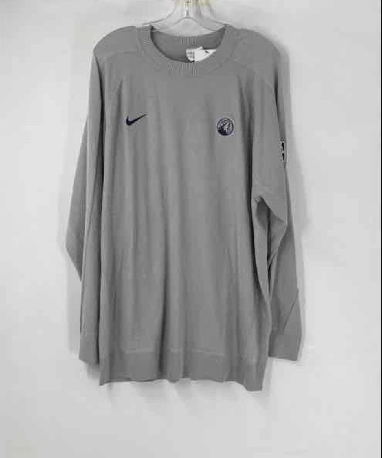 Nike Minnesota Timberwolves Team Issued Knit Sweater Gray NBA Authentics Mens XL