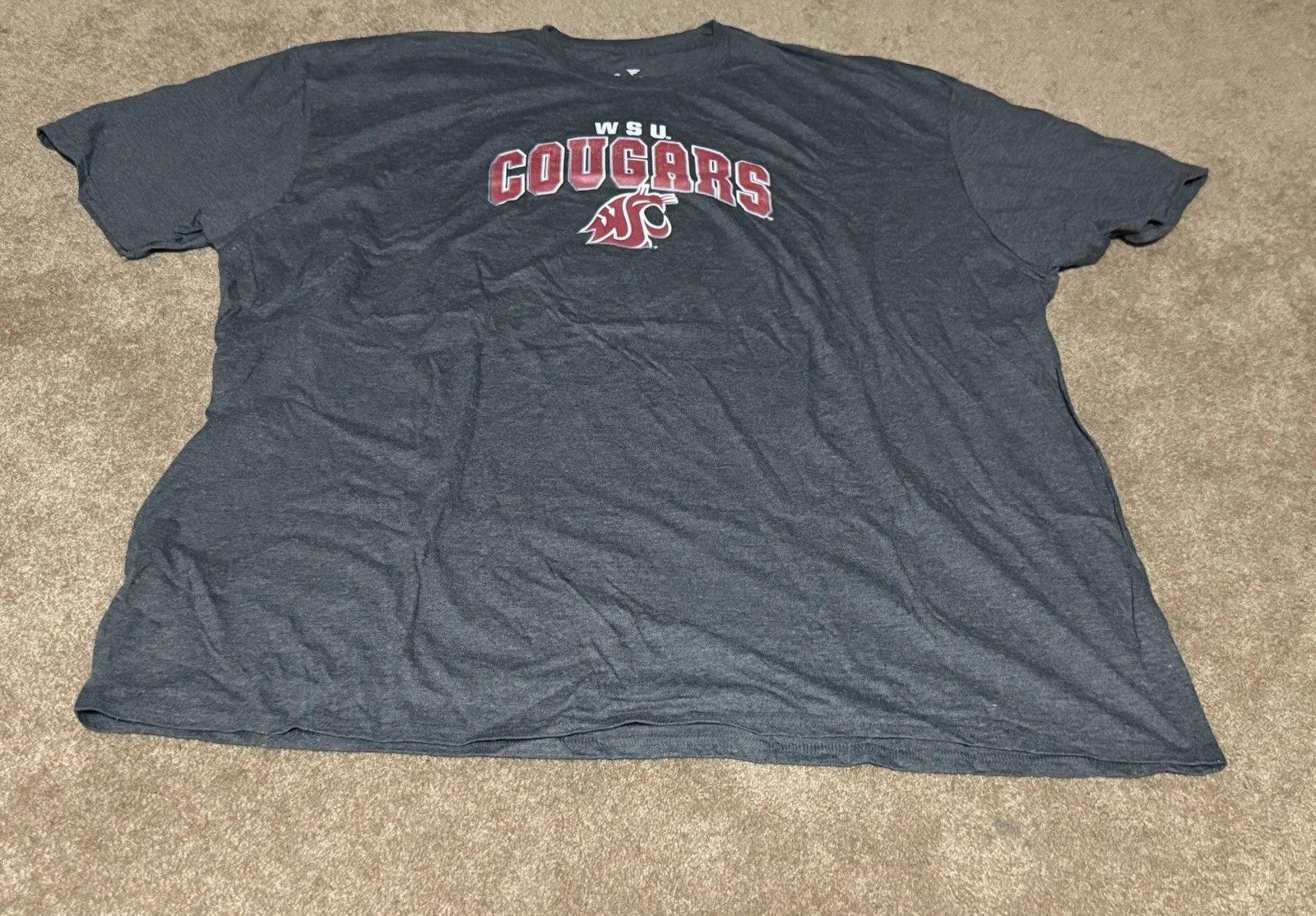 Fanatics Washington State Cougars WSU Mens 5XL Gray Heather NCAA T-Shirt Tee