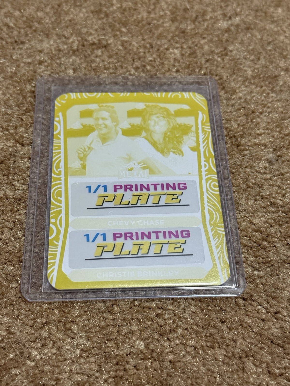 2024 Leaf Metal Thanksgiving Chevy Chase Christie Brinkley Yellow Plate 1/1