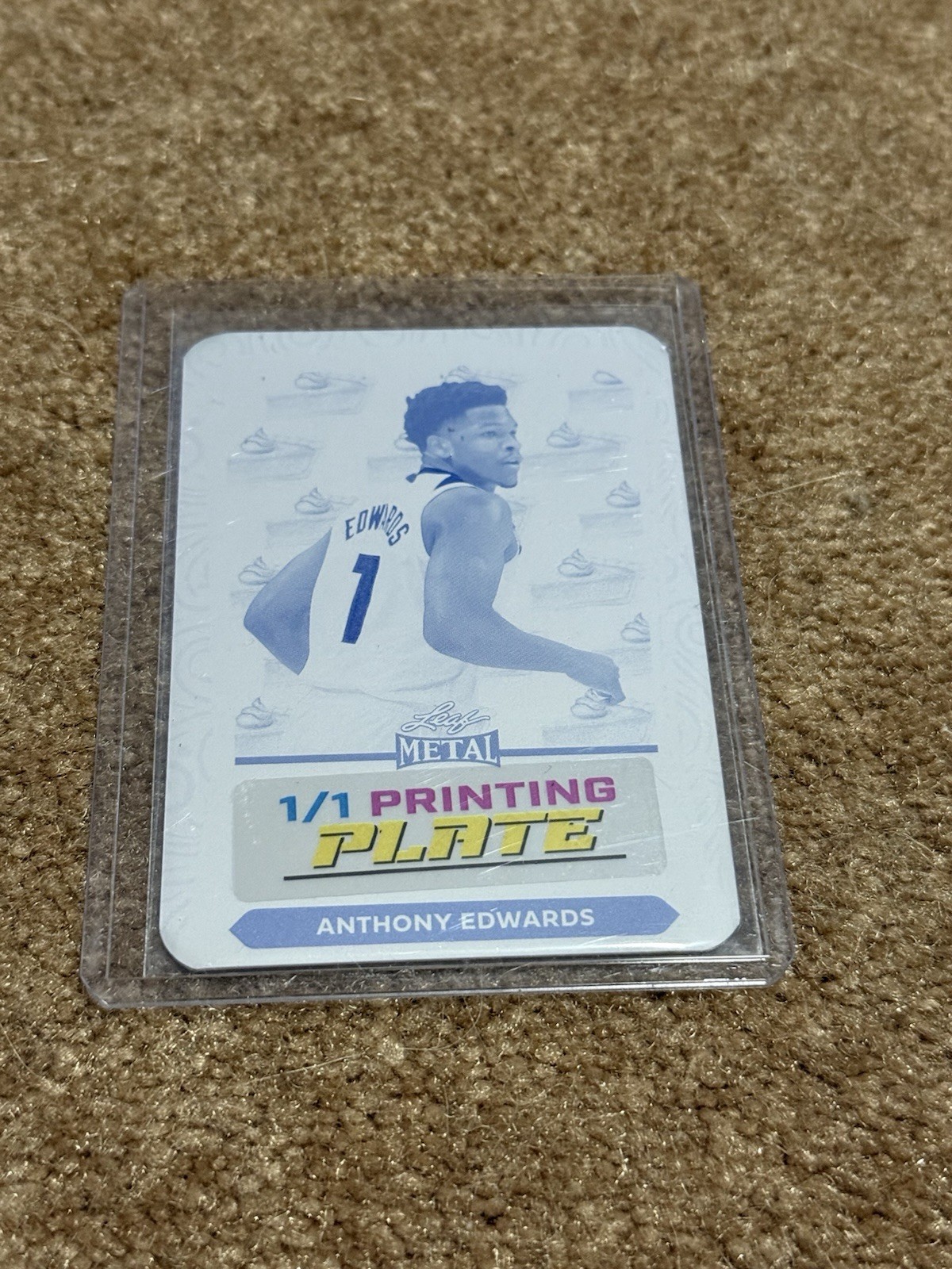 2024 Leaf Metal Thanksgiving Anthony Edwards Cyan Printing Plate 1/1