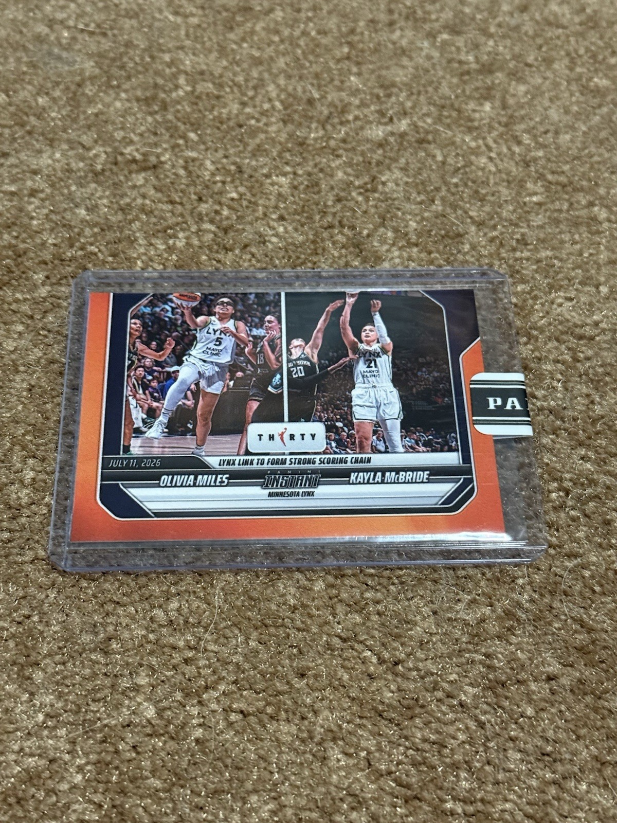 2026 Panini Instant Olivia Miles Kayla McBride #235 Orange /30 Lynx WNBA