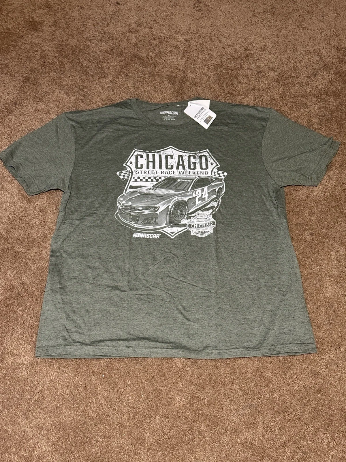 NASCAR Chicago Street Race Weekend 2024 Camaro T-Shirt Mens XL Green Heather NWT