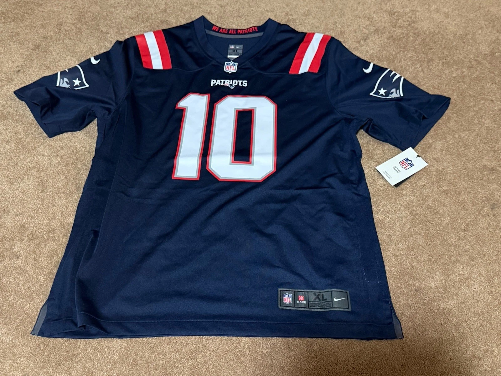 Nike Mac Jones #10 New England Patriots Navy Stitched Jersey NWT Men’s Large