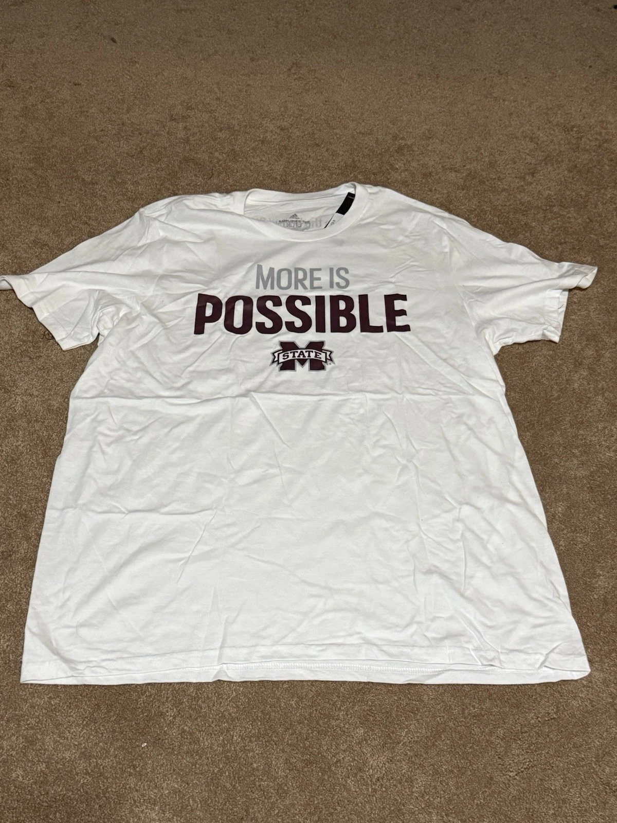NWT Adidas Mississippi State More Is Possible Title IX Amplifier Tee XL White