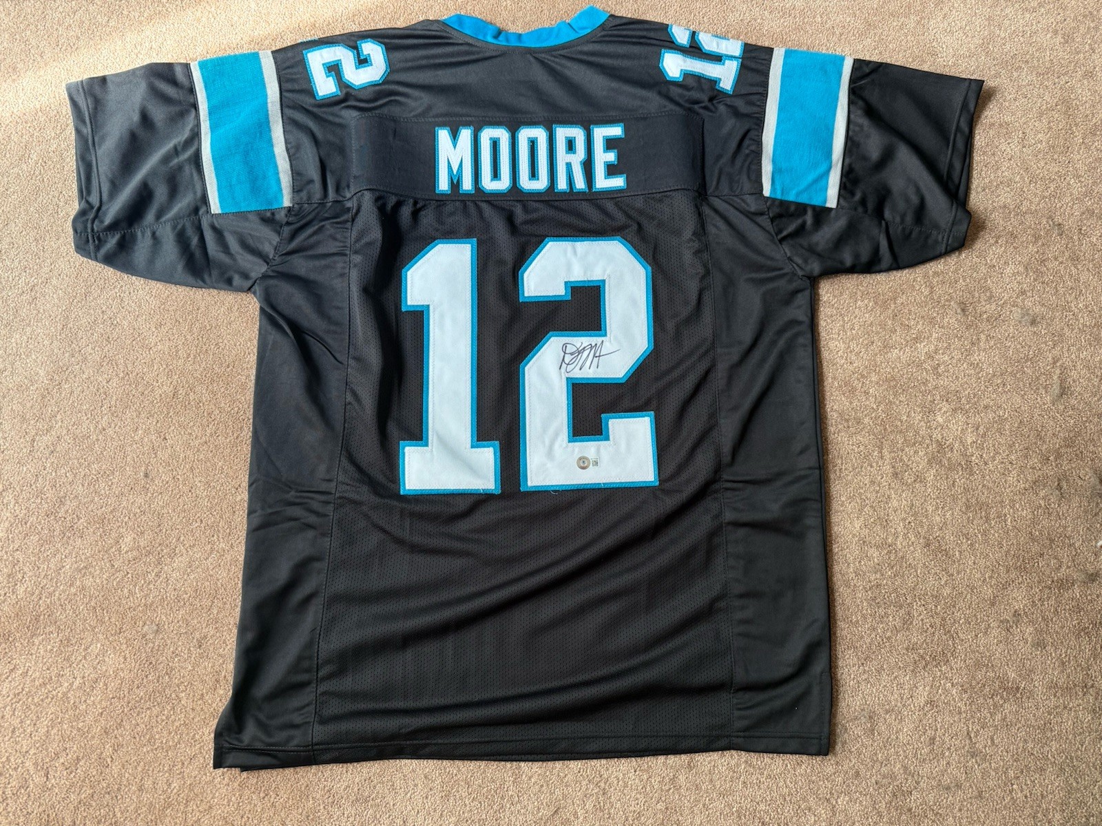 DJ Moore Signed Autographed Carolina Panthers #12 Custom Jersey Beckett COA