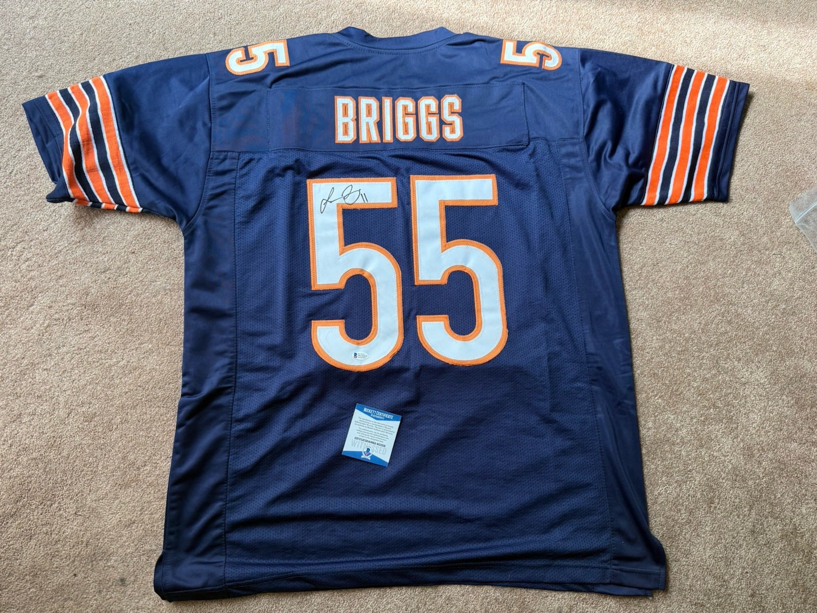 Lance Briggs Signed Autographed Chicago Bears #55 Custom Jersey Beckett COA